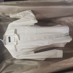 Tommy Hilfiger. Mens Dress Shirt; Off White; Button Up; Point Collar. Size XLT**